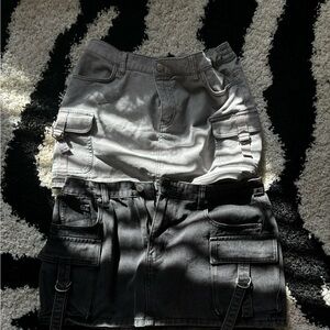 Men's Black and Gray Cargo Shorts